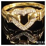 1.5 DWT 10 KT Gold Heart w/ Diamond Ring 1.5 DWT 10 KT Gold Heart w/ Diamond Ring