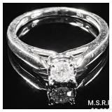 1.6 DWT 10 KT Wht Gold w/ Diamond Ring Sz: 7 1.6 DWT 10 KT Wht Gold w/ Diamond Ring Sz: 7