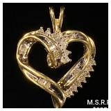 1.4 DWT 10 KT Gold Heart Pendant w/ Diamond 1.4 DWT 10 KT Gold Heart Pendant w/ Diamond