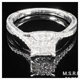2.2 DWT 10 KT Wht Gold w/ Diamond Ring Sz: 2.2 DWT 10 KT Wht Gold w/ Diamond Ring Sz: