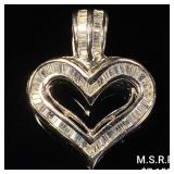 6.6 DWT 14 KT Wht Gold Heart Pendant w/ Diamond 6.6 DWT 14 KT Wht Gold Heart Pendant w/ Diamond