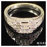 1.8 DWT 10 KT Wht Gold w/ Diamond Ring Sz: 1.8 DWT 10 KT Wht Gold w/ Diamond Ring Sz: