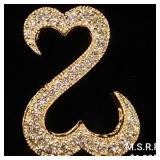 1.6 DWT 14 KT Gold Dbl Heart Pendant w/ Diamonds 1.6 DWT 14 KT Gold Dbl Heart Pendant w/ Diamonds