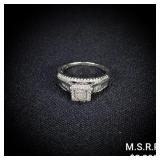 2.2 DWT 10 KT Wht Gold w/ Diamond Ring Sz: 2.2 DWT 10 KT Wht Gold w/ Diamond Ring Sz: