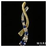 1 DWT 10 KT Gold Pendant w/ Diamond & Gem Lining 1 DWT 10 KT Gold Pendant w/ Diamond & Gem Lining