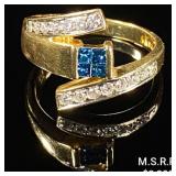 3.3 DWT 14 KT Gold Ring w/ Gems & Diamonds Sz: 7 3.3 DWT 14 KT Gold Ring w/ Gems & Diamonds Sz: 7