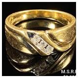 4.7 DWT 14 KT Gold Ring w/ Diamonds Sz: 9 4.7 DWT 14 KT Gold Ring w/ Diamonds Sz: 9