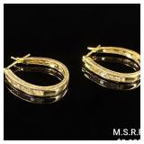 3.2 DWT 14 KT Gold w/ Diamond Earrings 3.2 DWT 14 KT Gold w/ Diamond Earrings