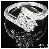 1.6 DWT 10 KT Wht Gold w/ Diamond Ring Sz: 1.6 DWT 10 KT Wht Gold w/ Diamond Ring Sz: