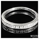 1.2 DWT 10 KT Wht Gold w/ Diamond Ring Sz: 1.2 DWT 10 KT Wht Gold w/ Diamond Ring Sz: