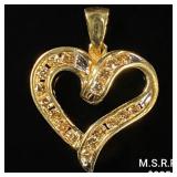 1.6 DWT 10 KT Gold Heart Pendant w/ Diamond 1.6 DWT 10 KT Gold Heart Pendant w/ Diamond