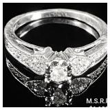 1.8 DWT 10 KT Wht Gold w/ Diamond Ring Sz: 1.8 DWT 10 KT Wht Gold w/ Diamond Ring Sz: