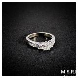 3.2 DWT 14 KT Wht Gold w/ Diamond Ring Sz: 3.2 DWT 14 KT Wht Gold w/ Diamond Ring Sz: