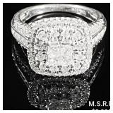 2.4 DWT 10 KT Wht Gold w/ Diamond Ring Sz: 2.4 DWT 10 KT Wht Gold w/ Diamond Ring Sz: