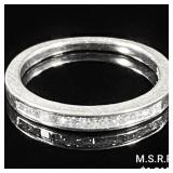 1.5 DWT 14 KT Wht Gold w/ Diamond Ring Sz: 1.5 DWT 14 KT Wht Gold w/ Diamond Ring Sz: