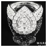 4.4 DWT 10 KT Wht Gold w/ Diamond Ring Sz: 4.4 DWT 10 KT Wht Gold w/ Diamond Ring Sz: