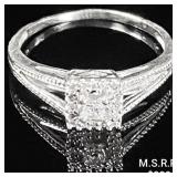 1.2 DWT 10 KT Wht Gold w/ Diamond Ring Sz: 1.2 DWT 10 KT Wht Gold w/ Diamond Ring Sz: