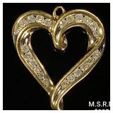1.3 DWT 10 KT Gold Heart Pendant w/ Diamond 1.3 DWT 10 KT Gold Heart Pendant w/ Diamond