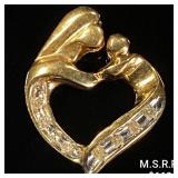 1.2 DWT 10 KT Gold Heart Pendant w/ Diamond 1.2 DWT 10 KT Gold Heart Pendant w/ Diamond