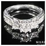 3.2 DWT 10 KT Wht Gold w/ Diamond Ring Sz: 3.2 DWT 10 KT Wht Gold w/ Diamond Ring Sz: