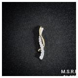 1.1 DWT 14 KT Gold Pendant w/ Diamond Lining 1.1 DWT 14 KT Gold Pendant w/ Diamond Lining