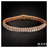 13.9 DWT 14 KT Rose Gold w/ Diamond Bracelet 13.9 DWT 14 KT Rose Gold w/ Diamond Bracelet