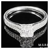 1.6 DWT 10 KT Wht Gold w/ Diamond Ring Sz: 1.6 DWT 10 KT Wht Gold w/ Diamond Ring Sz: