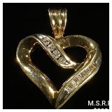 1.4 DWT 10 KT Gold Heart Pendant w/ Diamond 1.4 DWT 10 KT Gold Heart Pendant w/ Diamond
