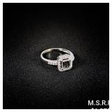 1.8 DWT 10 KT Wht Gold w/ Diamond & Gems Ring Sz: 1.8 DWT 10 KT Wht Gold w/ Diamond & Gems Ring Sz: