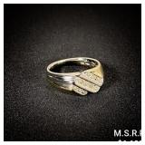 8.9 DWT 14 KT Wht Gold w/ Diamond Ring Sz: 8.9 DWT 14 KT Wht Gold w/ Diamond Ring Sz:
