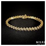 8.5 DWT 14 KT Gold w/ Diamond Bracelet 8.5 DWT 14 KT Gold w/ Diamond Bracelet
