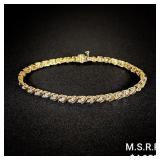 5.7 DWT 14 KT Gold w/ Diamond Bracelet 5.7 DWT 14 KT Gold w/ Diamond Bracelet