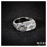 2.3 DWT 14 KT Wht Gold w/ Diamonds Ring Sz: 4 2.3 DWT 14 KT Wht Gold w/ Diamonds Ring Sz: 4