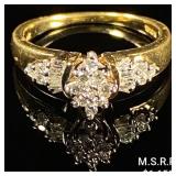 2.4 DWT 14 KT Gold Diamond Ring Sz: 6.5 2.4 DWT 14 KT Gold Diamond Ring Sz: 6.5