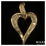 1.9 DWT 10 KT Gold Heart Pendant w/ Diamond 1.9 DWT 10 KT Gold Heart Pendant w/ Diamond