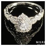 2 DWT 10 KT Wht Gold Diamond Ring Sz: 7.5 2 DWT 10 KT Wht Gold Diamond Ring Sz: 7.5