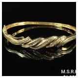 9 DWT 14 KT Gold Bracelet w/ Diamond Lining 9 DWT 14 KT Gold Bracelet w/ Diamond Lining
