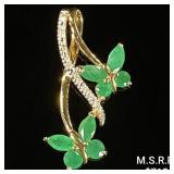 1 DWT 14 KT Gold Pendant w/ Gems & Diamonds 1 DWT 14 KT Gold Pendant w/ Gems & Diamonds