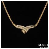5 DWT 10 KT Gold Ncklce & Pendant w/ Diamonds 5 DWT 10 KT Gold Ncklce & Pendant w/ Diamonds