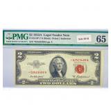 1953 A $2 Legal Tender Note PMG GEM UNC 65