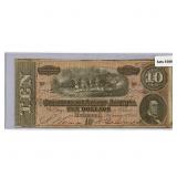 1864 LG $10 Confederate Note