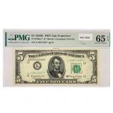 1950 $5 Fed Reserve Note PMG GEM UNC 65