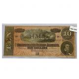 1864 LG $10 Confederate Note