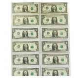 (12) 1974 $1 Fed Reserve Notes