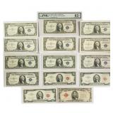 (14 ) Misc Silver Cert.'s & Fed Res. Notes w/ Sta