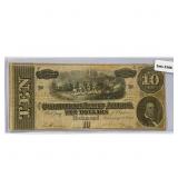 1864 LG $10 Confederate Note