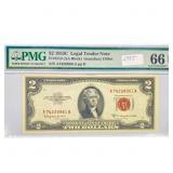 1953 C $2 Legal Tender Note PMG GEM UNC 66