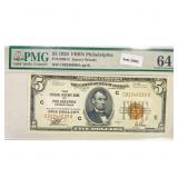 1929 Bank of Philadelphia, PA $5 Legal Tender