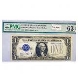 1928 $1 Silver Cert. PMG Ch UNC 63