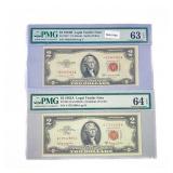 (2) 1953 & 1963 $2 Legal Tender Notes, one w/
